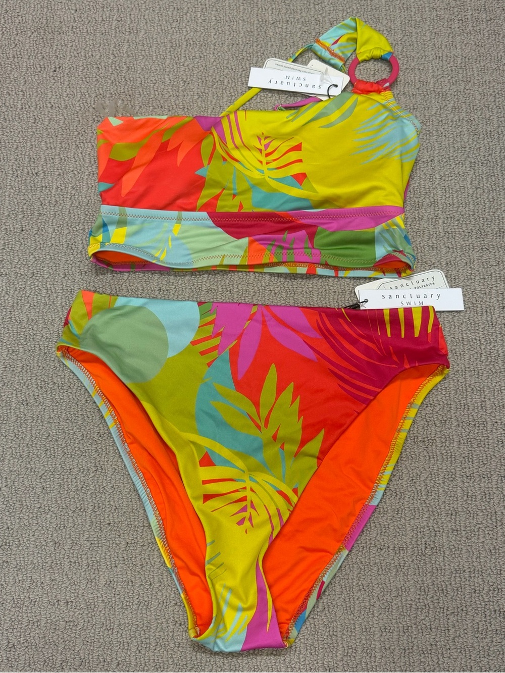 Sanctuary Palm Hottie One-Shoulder High-waisted Bikini Set - Medium NWT